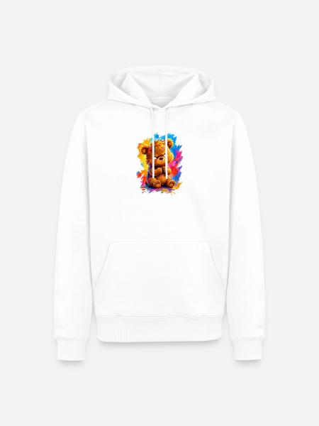 Teddy - Männer Premium Bio Hoodie - Weiß