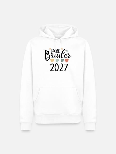 Großer Bruder 2027 Ankündigung - Männer Premium Bio Hoodie - Weiß