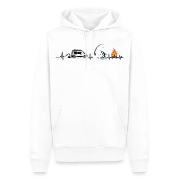 Camping und Angeln - Männer Premium Bio Hoodie - Weiß - Vorne - Nico (187cm)