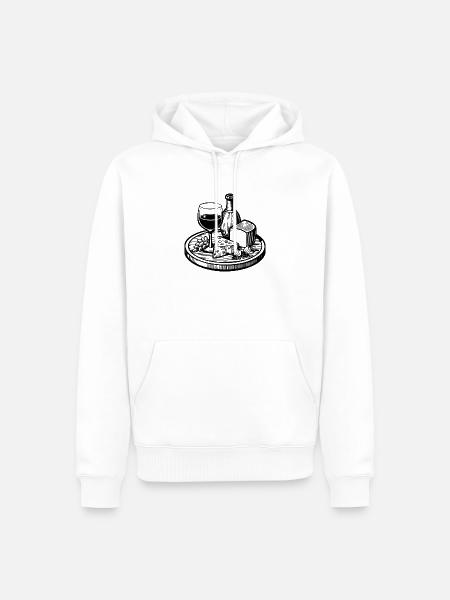 Wein und Käse - Männer Premium Bio Hoodie - Weiß