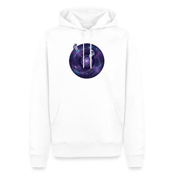 Galaxie-Schallplatte mit Astronauten - Männer Premium Bio Hoodie - Weiß - Vorne - Nico (187cm)