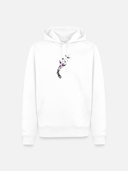 Purple Chain Wings Release - Männer Premium Bio Hoodie - Weiß