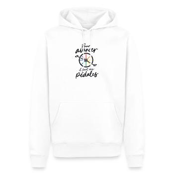 Um voranzukommen: farbige Pedale - Männer Premium Bio Hoodie - Weiß - Vorne - Nico (187cm)