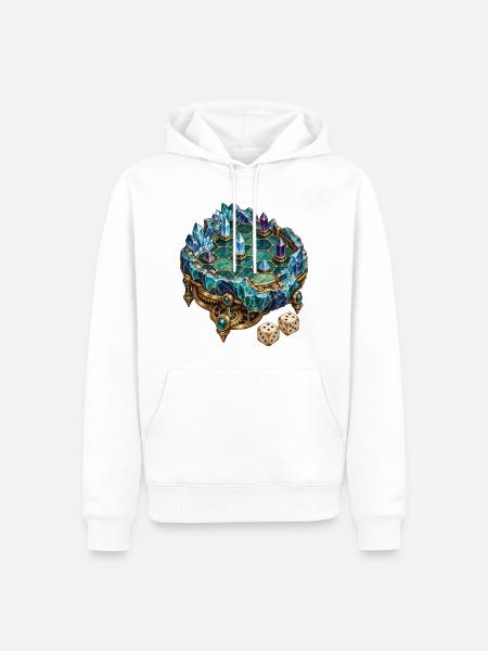 Bergwerkskristall als mechanisches Spielbrett - Männer Premium Bio Hoodie - Weiß