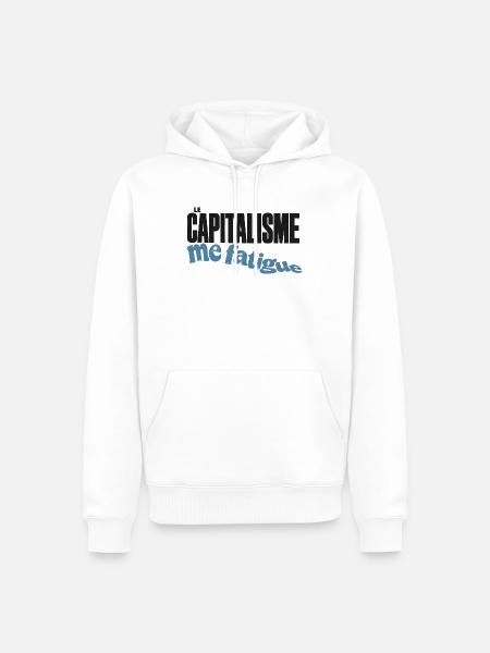 Kapitalismus macht mich müde - Männer Premium Bio Hoodie - Weiß