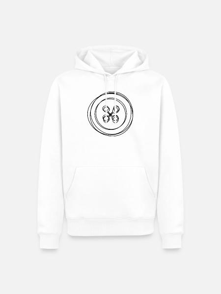 Knopf handgezeichnet - Männer Premium Bio Hoodie - Weiß