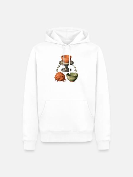 Vom Ton zur Schale – Töpferliebe - Männer Premium Bio Hoodie - Weiß