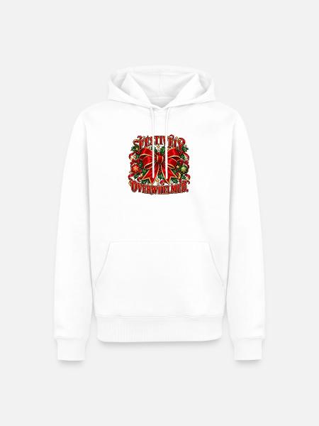 Festively Overwhelmed – lustiger Weihnachtsspruch - Männer Premium Bio Hoodie - Weiß