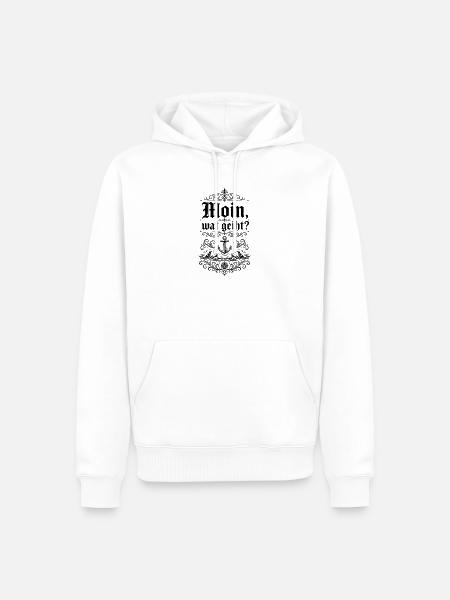 Moin, wat geiht? – Plattdeutsch Shirt - Männer Premium Bio Hoodie - Weiß
