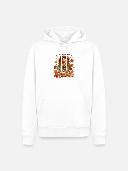 Ich bin Herbst – Kuschelige Herbstkunst - Männer Premium Bio Hoodie - Weiß