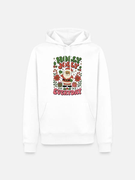 Holly Jolly Everyday - Männer Premium Bio Hoodie - Weiß