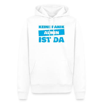 Name Alwin - Männer Premium Bio Hoodie - Weiß - Vorne - Nico (187cm)