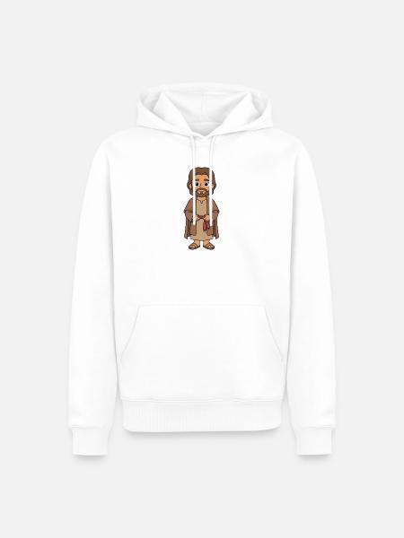 Jesus Cartoon  - Männer Premium Bio Hoodie - Weiß