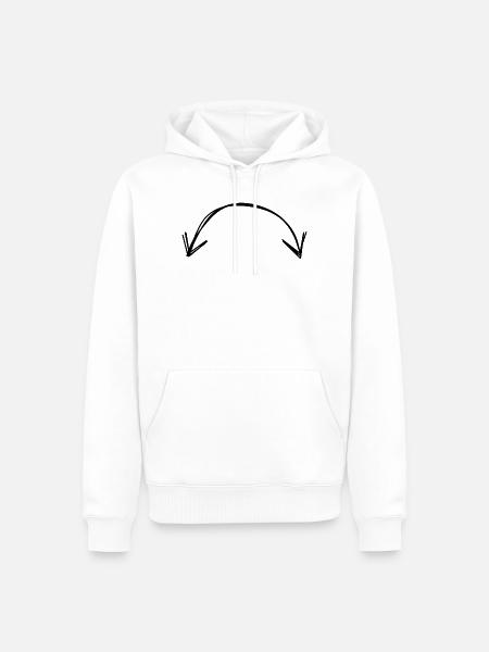 Doppelpfeil handgezeichnet - Männer Premium Bio Hoodie - Weiß