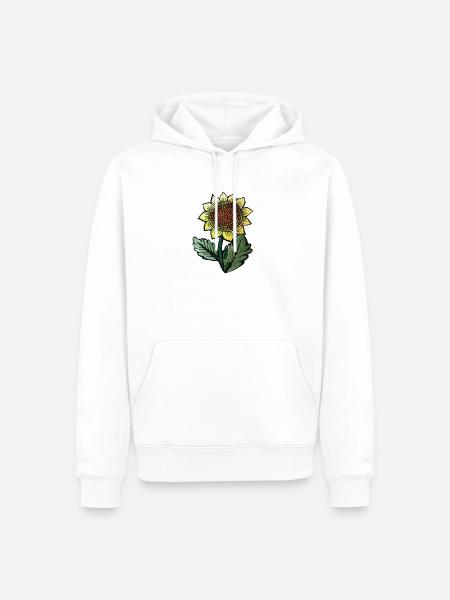 Sonnenblumen-Skizze-Botanischer Tee - Männer Premium Bio Hoodie - Weiß