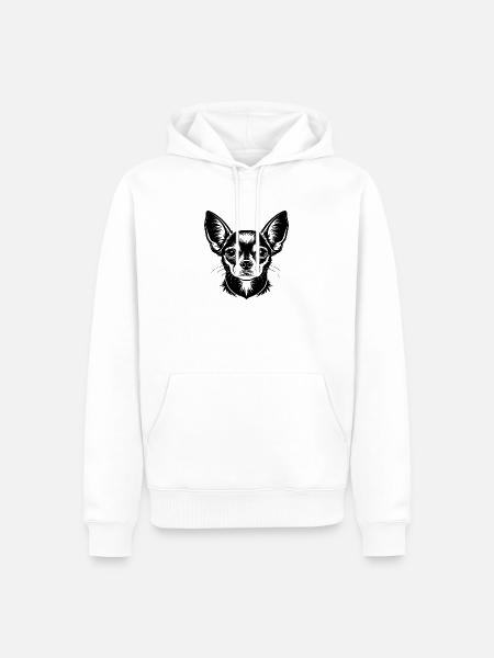 Chihuahua-Hundekopf - Männer Premium Bio Hoodie - Weiß