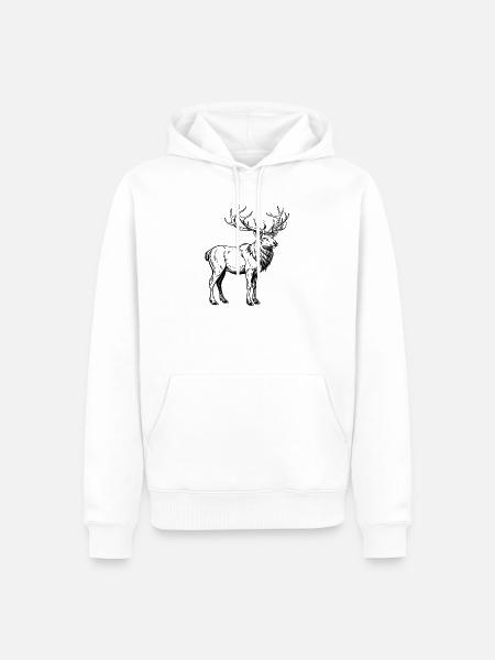 Elchhorn - Männer Premium Bio Hoodie - Weiß