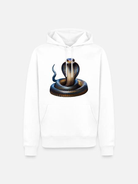 Schlange Indien - Männer Premium Bio Hoodie - Weiß