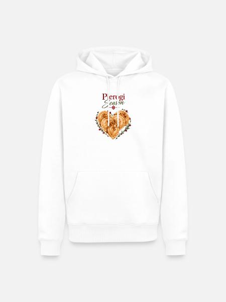 Pierogi-Saison polnisches Weihnachtsessen-Design - Männer Premium Bio Hoodie - Weiß