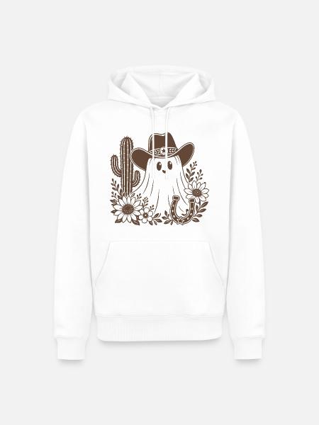 Cowboy Geist - Männer Premium Bio Hoodie - Weiß