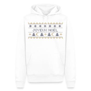 Himmlischer Weihnachtspullover – Gestrickter Mond und Sterne - Männer Premium Bio Hoodie - Weiß - Vorne - Nico (187cm)
