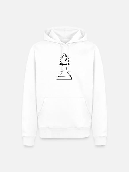 Schachläufer handgezeichnet - Männer Premium Bio Hoodie - Weiß
