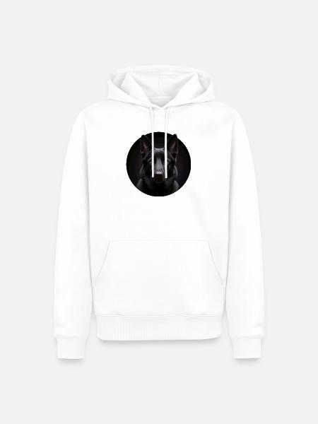 Schwarzer Schäferhund Portrait - Männer Premium Bio Hoodie - Weiß