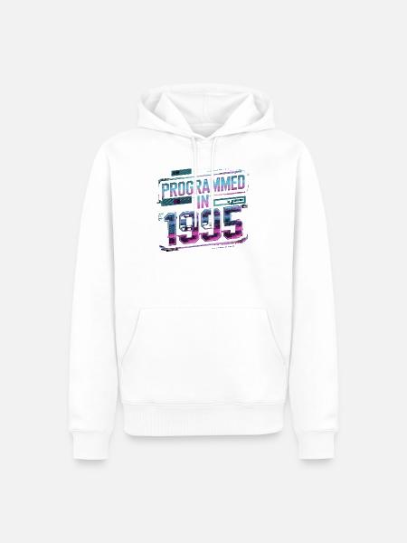  Programmiert Im Jahr 1995 Futuristischer - Männer Premium Bio Hoodie - Weiß