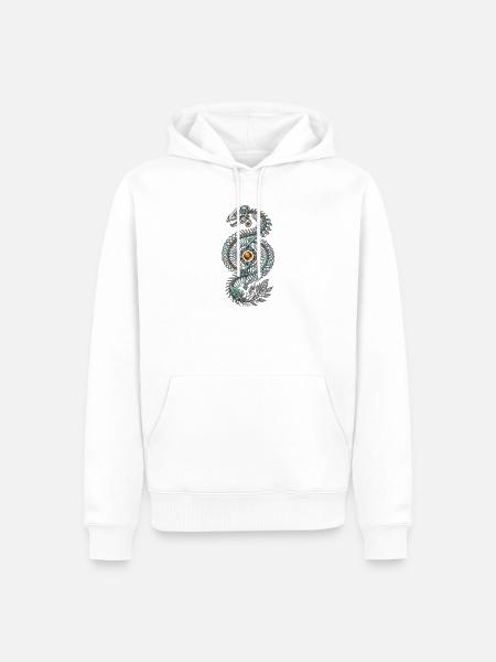 Skelett Dinosaurier Natur Fantasy Kunst - Männer Premium Bio Hoodie - Weiß