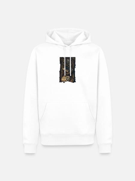 Magische Bibliothek – Fantasy Bücher Kunst - Männer Premium Bio Hoodie - Weiß