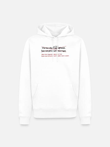 schwarz auf weiss - Männer Premium Bio Hoodie - Weiß