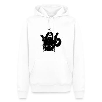 Süße schwarze Katze - Männer Premium Bio Hoodie - Weiß - Vorne - Nico (187cm)