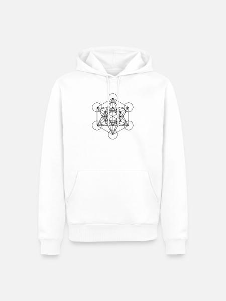 Metatron Cube T-Shirt - Männer Premium Bio Hoodie - Weiß