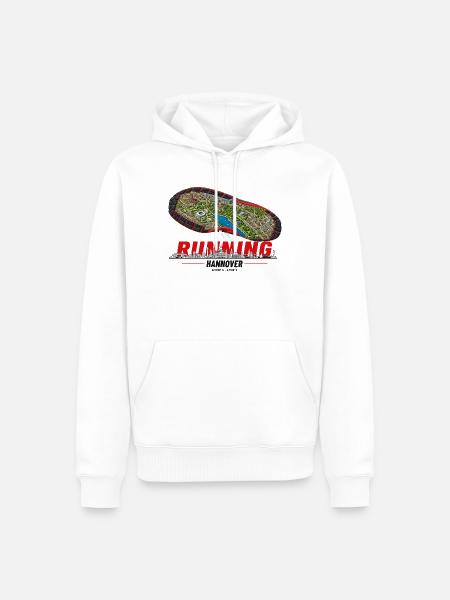 Running Hannover Laufschuh Stadtkarte - hell - Männer Premium Bio Hoodie - Weiß