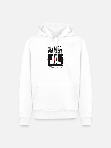 10 Jahre – immer noch Ja - Männer Premium Bio Hoodie - Weiß
