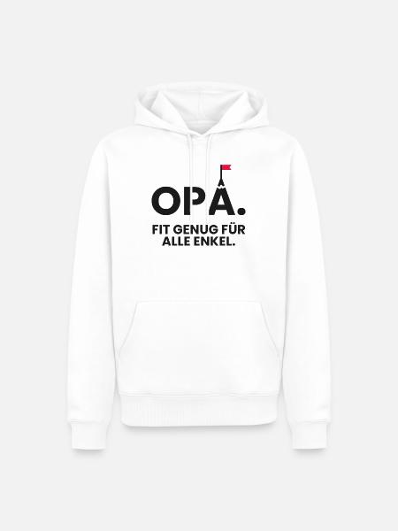 Fitter Opa am Berg für alle Enkel - Männer Premium Bio Hoodie - Weiß