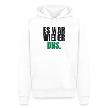 Es war wieder DNS - Männer Premium Bio Hoodie - Weiß - Vorne - Nico (187cm)