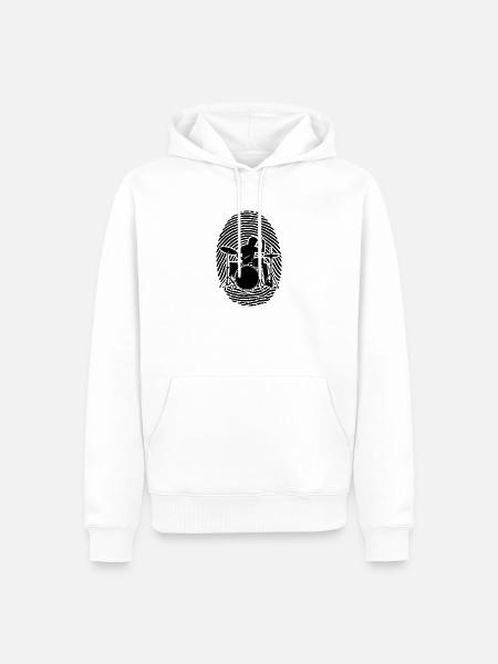 Schlagzeug Drummer Fingerabdruck Schlagzeugliebe - Männer Premium Bio Hoodie - Weiß
