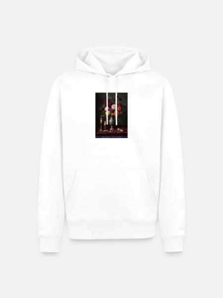 Dunkles Blumenstillleben - Männer Premium Bio Hoodie - Weiß