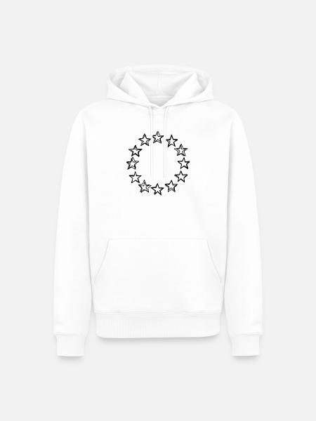 Sternenkranz handgezeichnet - Männer Premium Bio Hoodie - Weiß