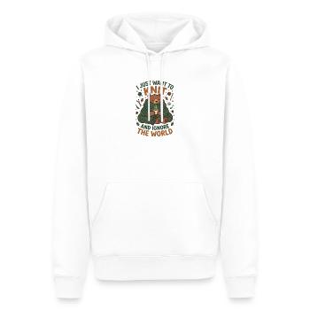 Ich will stricken und die Welt ignorieren - Männer Premium Bio Hoodie - Weiß - Vorne - Nico (187cm)