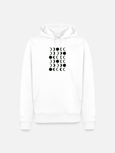 Noir-Mond-Phasengitter - Männer Premium Bio Hoodie - Weiß
