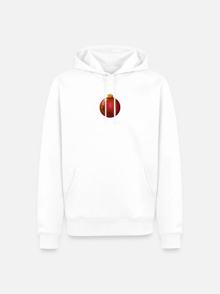 Red Christmas Bauble isolated. - Männer Premium Bio Hoodie - Weiß