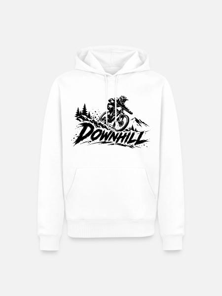 Downhill Mountainbike – MTB Motiv - Männer Premium Bio Hoodie - Weiß