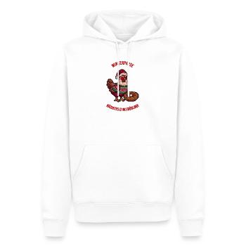 Hühnerhalter Winterpause – Nächstes Ei im Frühling - Männer Premium Bio Hoodie - Weiß - Vorne - Nico (187cm)