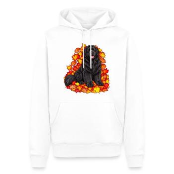 Neufundländer mit Ahornlaub - Männer Premium Bio Hoodie - Weiß - Vorne - Nico (187cm)