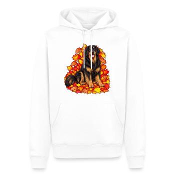 Hovawart im Herbstlaub - Männer Premium Bio Hoodie - Weiß - Vorne - Nico (187cm)