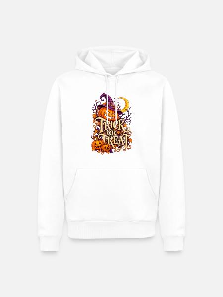 Halloween - Trick or Treat - Männer Premium Bio Hoodie - Weiß