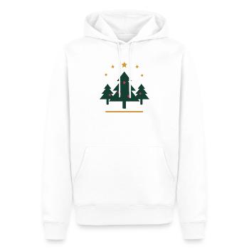 Tannenwald in der Sternnacht – Weihnachten - Männer Premium Bio Hoodie - Weiß - Vorne - Nico (187cm)