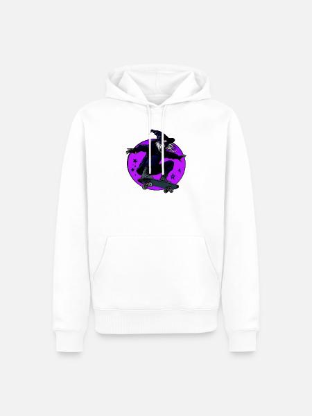 Hexen Skaterin Halloween - Männer Premium Bio Hoodie - Weiß